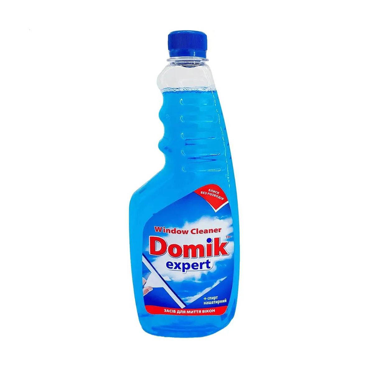 Засіб для миття вікон Domik Expert Window Cleaner з нашатирним спиртом, 750 мл (запаска)